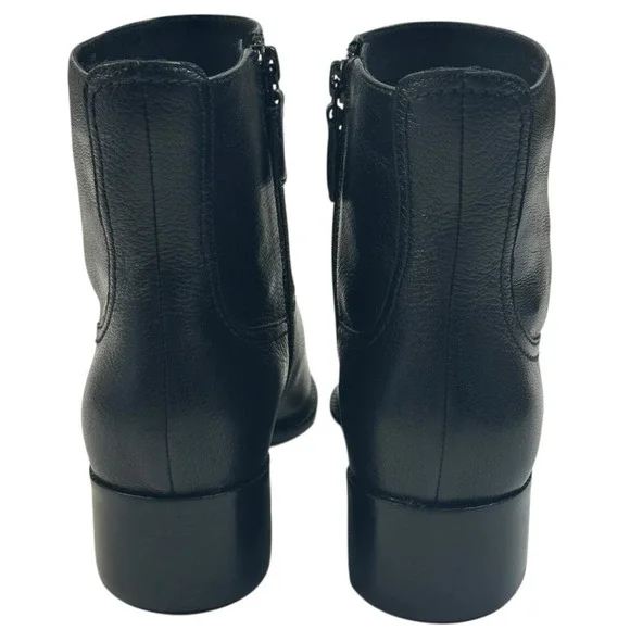 COLE HAAN Naia Black Leather Ankle Boots Womens Size 7B Side Zip New $200 O - Picture 3 of 12